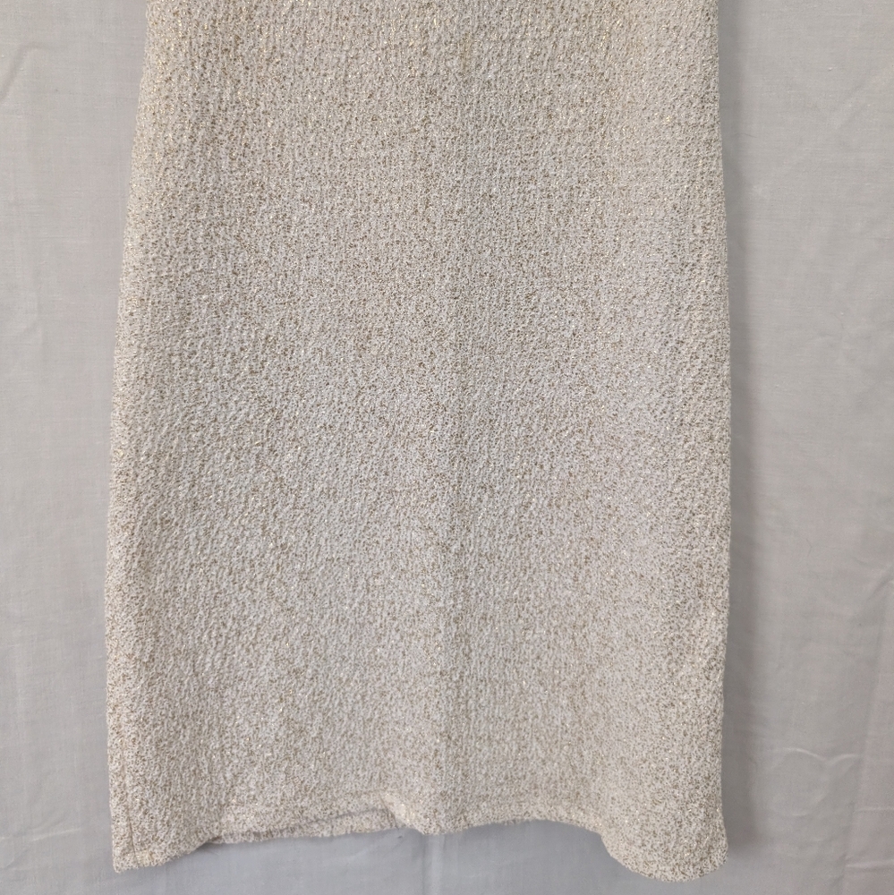 Body Central White/Gold Bodycon Dress, Size Medium - Picture 4 of 9